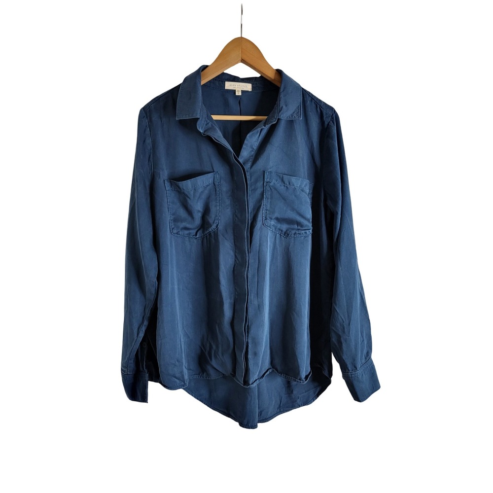 Side Stitch Los Angeles Navy Blue Lyocell Button Down Shirt A382677 Mens M